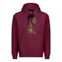 Burgundy afro black man Premium Hoodie - texasbilliewilder