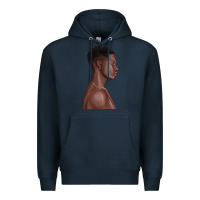 Navy afro black man Premium Hoodie - texasbilliewilder