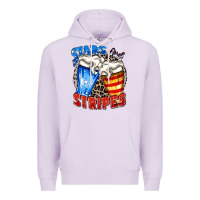 Lilac stars and stripes beer Premium Hoodie - Zillion Design Studio