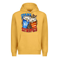 Mustard stars and stripes beer Premium Hoodie - Zillion Design Studio