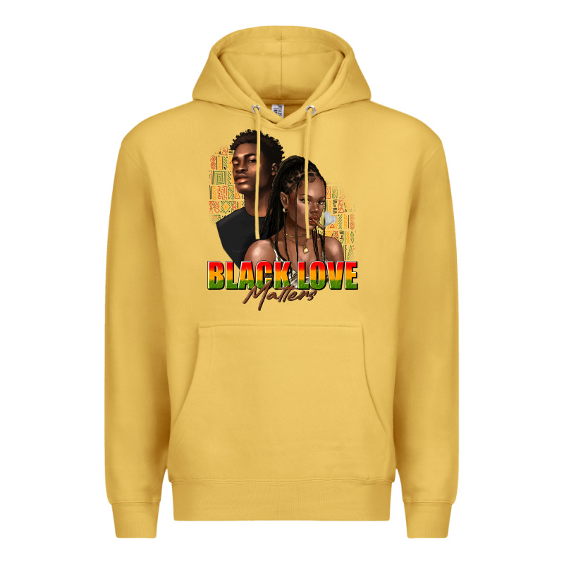 Afro Black Love Matters Premium Hoodie by texasbilliewilder | Teevron