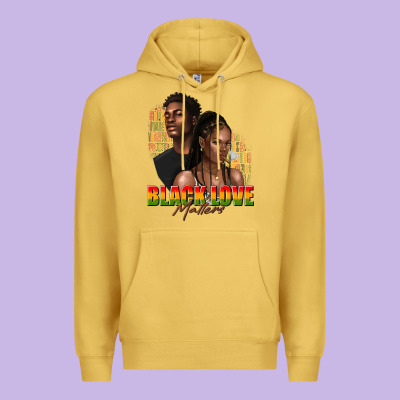 Afro Black Love Matters Premium Hoodie Designed By Texasbilliewilder