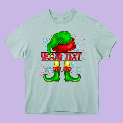 Elf Your Text Heavy Core Tee Designed By Cowhidedigitalart