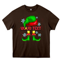 Chocolate Brown Elf Your Text Heavy Core Tee - CowhideDigitalArt