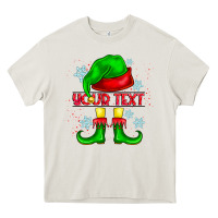 Cream Elf Your Text Heavy Core Tee - CowhideDigitalArt