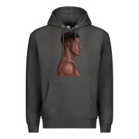 Charcoal Heather afro black man Premium Hoodie - texasbilliewilder