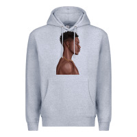 Heather Grey afro black man Premium Hoodie - texasbilliewilder