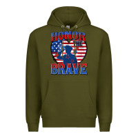 Army Green honor the brave Premium Hoodie - Zillion Design Studio