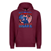 Burgundy honor the brave Premium Hoodie - Zillion Design Studio