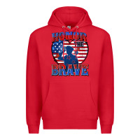 Red honor the brave Premium Hoodie - Zillion Design Studio