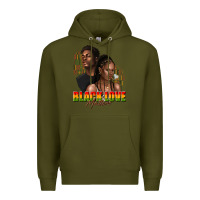 Army Green afro black love matters Premium Hoodie - texasbilliewilder