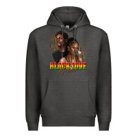 Charcoal Heather afro black love matters Premium Hoodie - texasbilliewilder