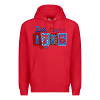 Red est 1776 Premium Hoodie - Zillion Design Studio