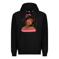 Black afro black girlchild kiss with bow Premium Hoodie - texasbilliewilder