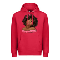 Cardinal afro black girlchild kiss with bow Premium Hoodie - texasbilliewilder