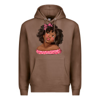 Chestnut afro black girlchild kiss with bow Premium Hoodie - texasbilliewilder