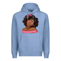 Colony Blue afro black girlchild kiss with bow Premium Hoodie - texasbilliewilder