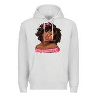 Dove Grey afro black girlchild kiss with bow Premium Hoodie - texasbilliewilder