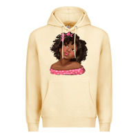 Pina Colada afro black girlchild kiss with bow Premium Hoodie - texasbilliewilder