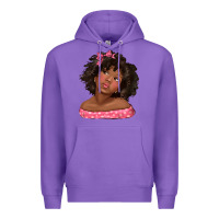 Purple afro black girlchild kiss with bow Premium Hoodie - texasbilliewilder