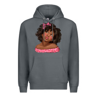 Rock afro black girlchild kiss with bow Premium Hoodie - texasbilliewilder