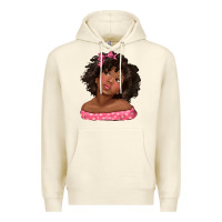 Sandshell afro black girlchild kiss with bow Premium Hoodie - texasbilliewilder