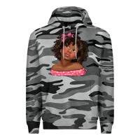 Slate Camo afro black girlchild kiss with bow Premium Hoodie - texasbilliewilder