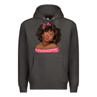 Smoke afro black girlchild kiss with bow Premium Hoodie - texasbilliewilder