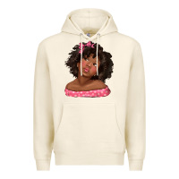 Tofu afro black girlchild kiss with bow Premium Hoodie - texasbilliewilder