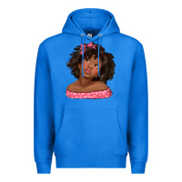 True Royal afro black girlchild kiss with bow Premium Hoodie - texasbilliewilder