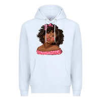 White afro black girlchild kiss with bow Premium Hoodie - texasbilliewilder