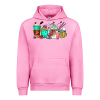 Fuchsia Pink hair hustler coffee cups Urban Hoodie - texasbilliewilder
