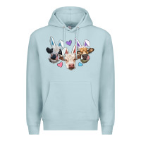 Blue Mist Easter Cows With Bunny Ears Premium Hoodie - RanaPortraitStore