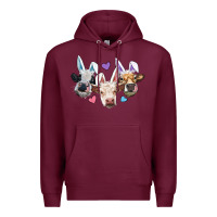 Burgundy Easter Cows With Bunny Ears Premium Hoodie - RanaPortraitStore