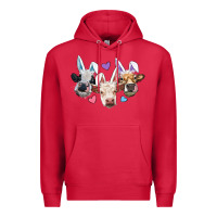 Cardinal Easter Cows With Bunny Ears Premium Hoodie - RanaPortraitStore