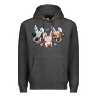 Charcoal Heather Easter Cows With Bunny Ears Premium Hoodie - RanaPortraitStore