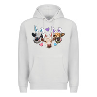 Dove Grey Easter Cows With Bunny Ears Premium Hoodie - RanaPortraitStore