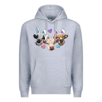 Heather Grey Easter Cows With Bunny Ears Premium Hoodie - RanaPortraitStore