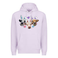 Lilac Easter Cows With Bunny Ears Premium Hoodie - RanaPortraitStore