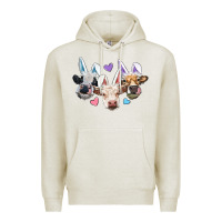 Oatmeal Heather Easter Cows With Bunny Ears Premium Hoodie - RanaPortraitStore