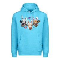 Ocean Blue Easter Cows With Bunny Ears Premium Hoodie - RanaPortraitStore