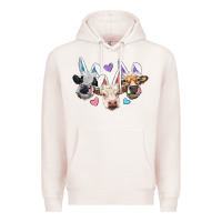 Pale Pink Easter Cows With Bunny Ears Premium Hoodie - RanaPortraitStore