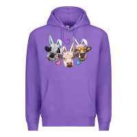 Purple Easter Cows With Bunny Ears Premium Hoodie - RanaPortraitStore