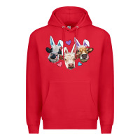 Red Easter Cows With Bunny Ears Premium Hoodie - RanaPortraitStore