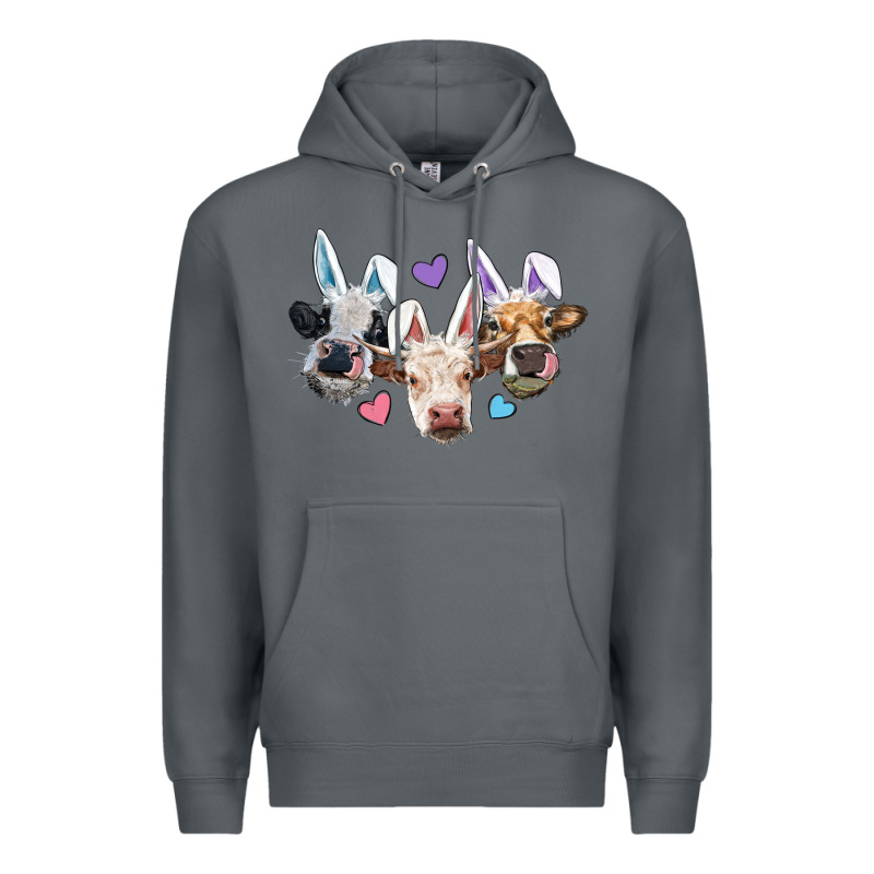 Easter Cows With Bunny Ears Premium Hoodie by RanaPortraitStore | Teevron