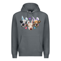 Rock Easter Cows With Bunny Ears Premium Hoodie - RanaPortraitStore