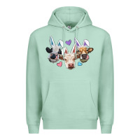 Seafoam Easter Cows With Bunny Ears Premium Hoodie - RanaPortraitStore