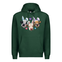 Sports Green Easter Cows With Bunny Ears Premium Hoodie - RanaPortraitStore