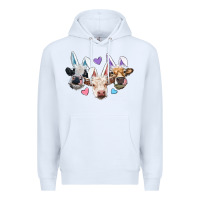White Easter Cows With Bunny Ears Premium Hoodie - RanaPortraitStore