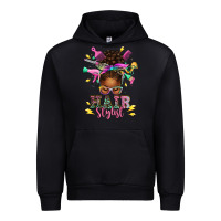 Black hair stylist afro messy bun Urban Hoodie - texasbilliewilder